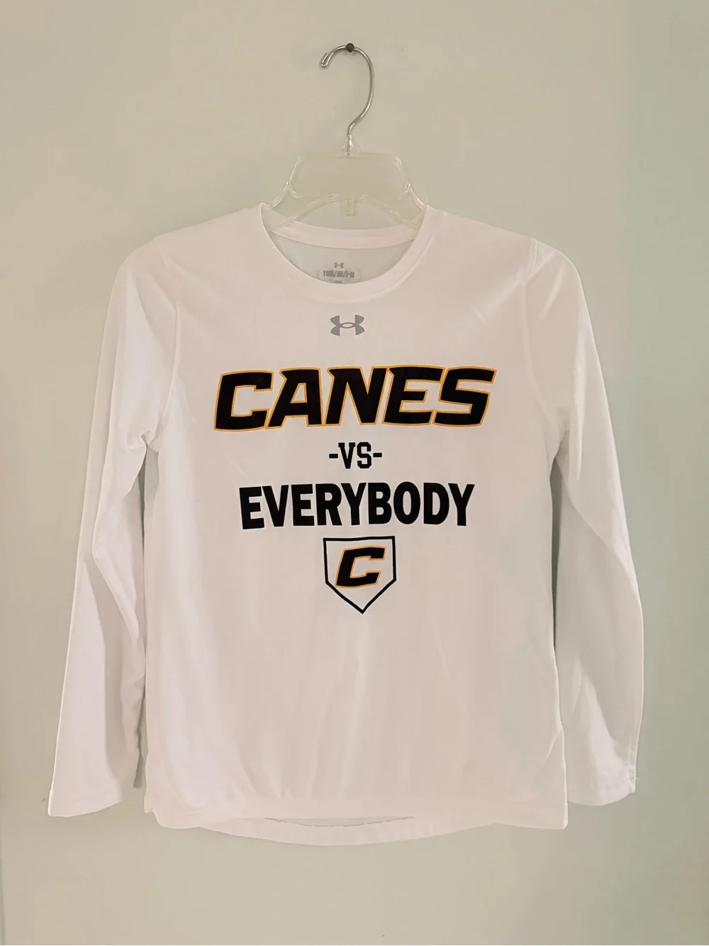 Long Sleeve White Under Armour Canes vs Everybody